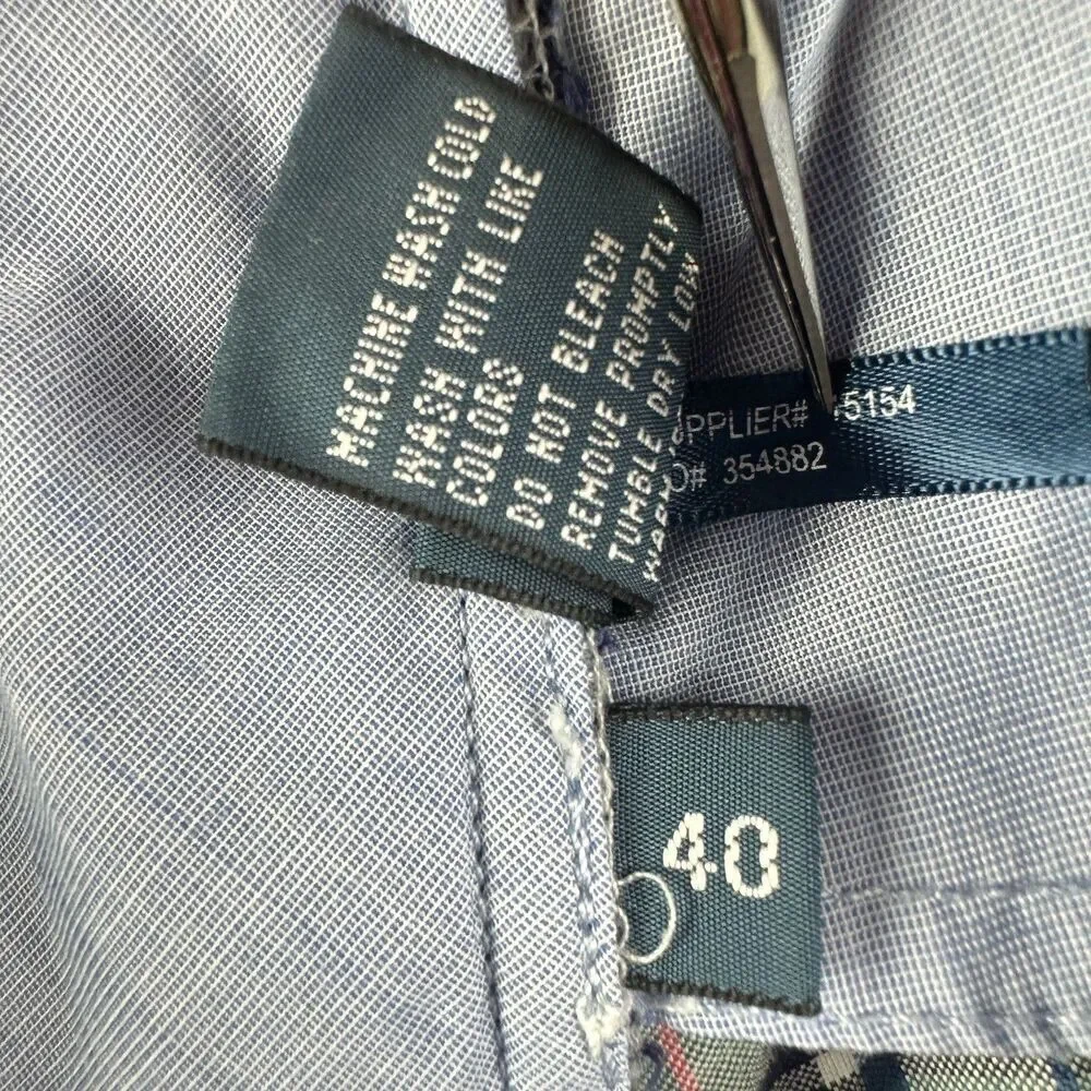 Polo Ralph Lauren Shorts Mens 40 Blue Plaid Preppy Athletic Golf Cotton Chinos*